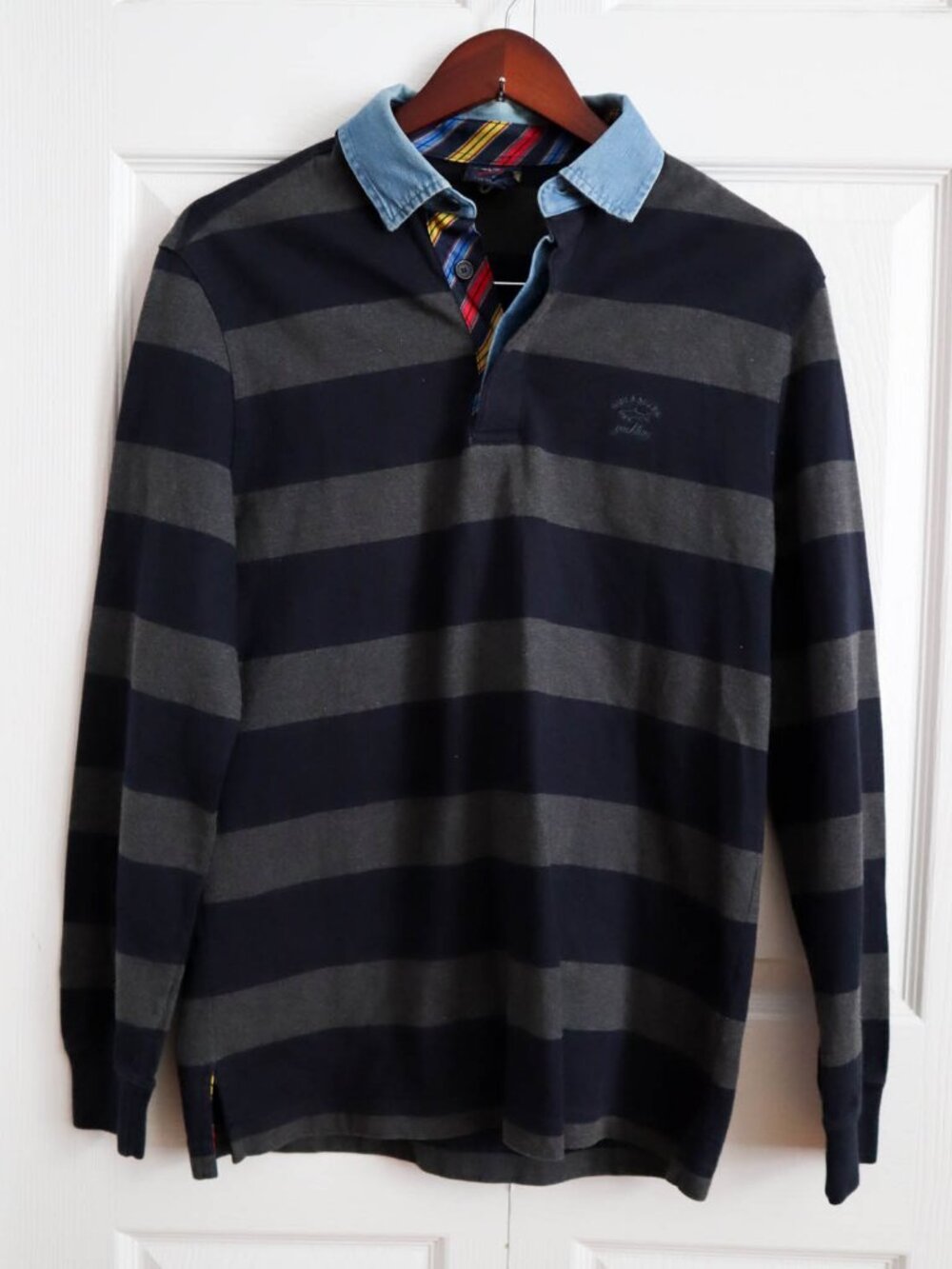 Paul & Shark Yachting Rugby Polo Shirt Long Sleeve Italy 100% Cotton Sz M Preppy - Picture 1 of 8